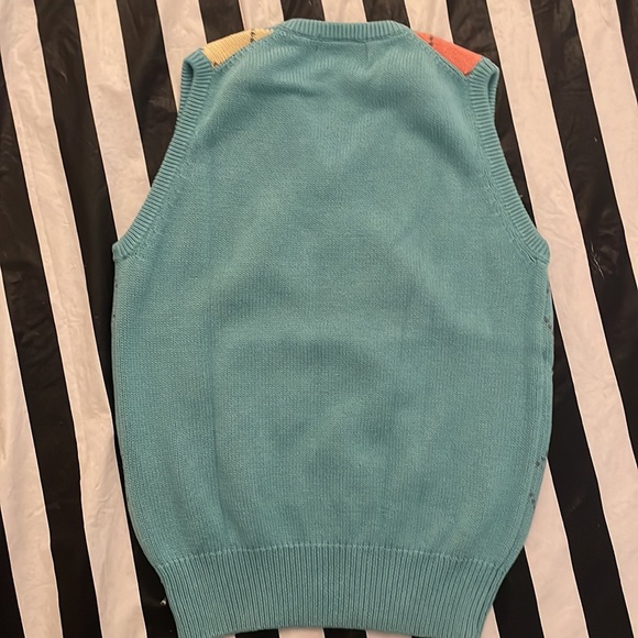 Lady La Mode Sz M Argyle Sweater Vest 100% Cotton Made in USA Vintage - Picture 4 of 6